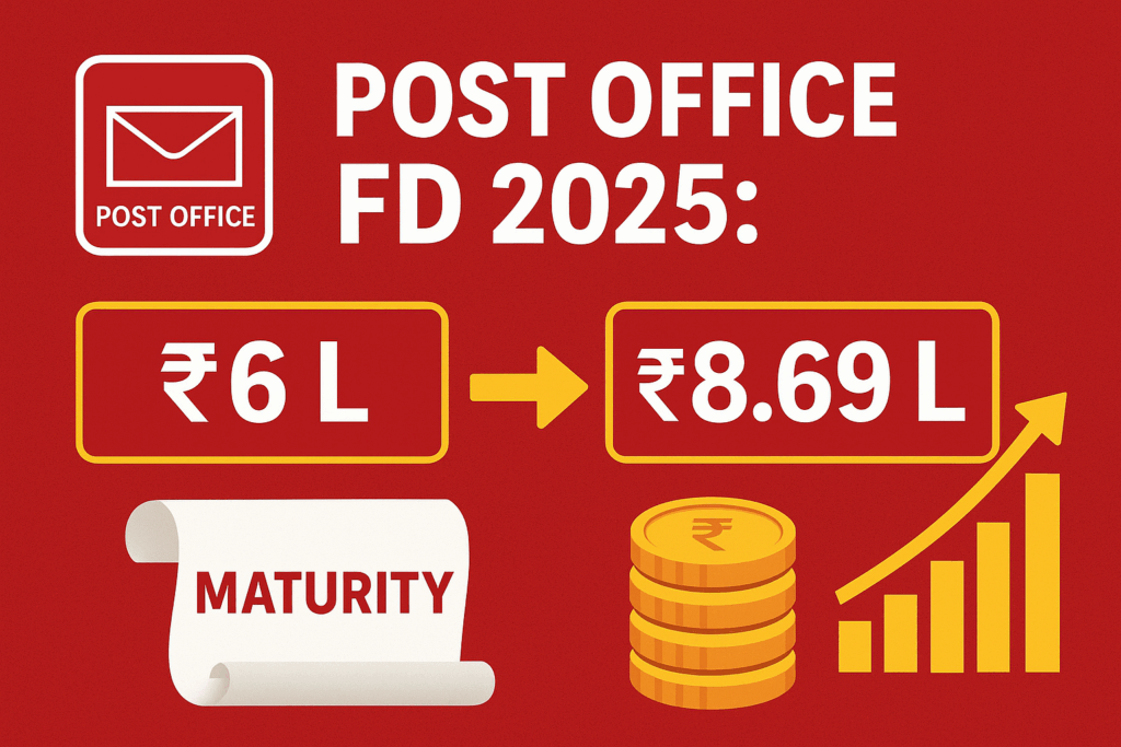Post Office FD Scheme 2025: ₹6 Lakh Investment Turns into ₹8.69 Lakh
